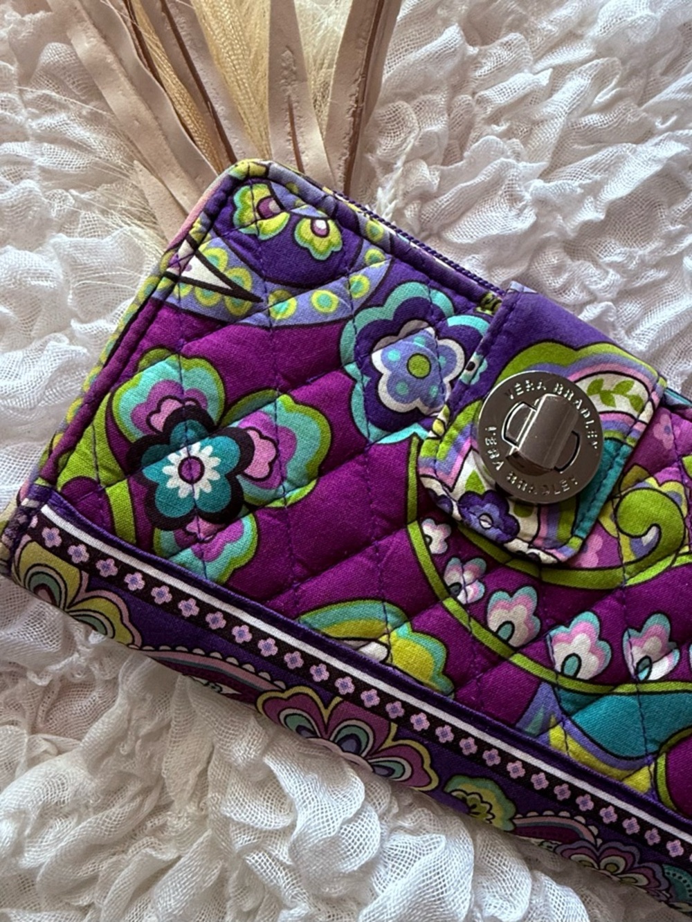 Vera Bradley Purple Floral Quilted Wallet